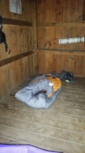 My bed at Gooch Shelter